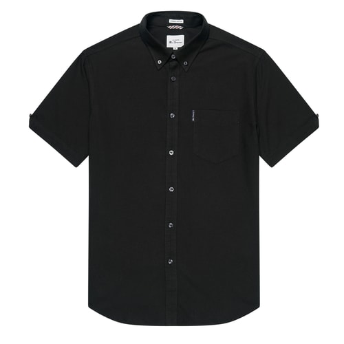 Ben Sherman Oxford Kurzarmhemd kaum schwarz